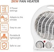 Warmlite Fan Heater with Adjustable Thermostat WL44002