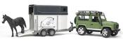Bruder - Land Rover Defender w/ Trailer &amp; Horse