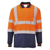 Two-Tone Long Sleeved Polo image
