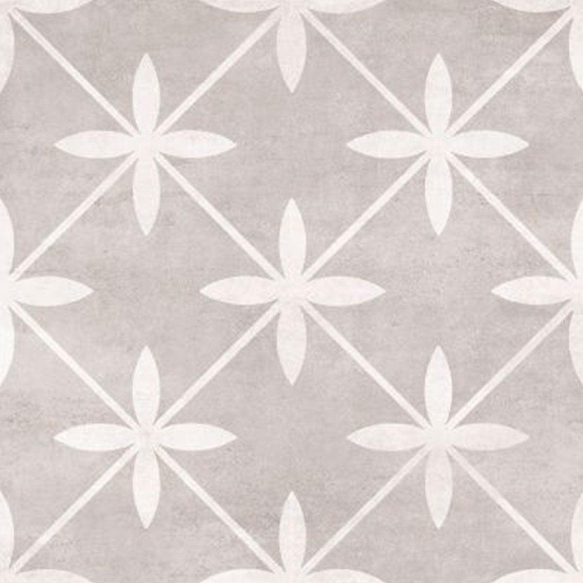 Laura Ashley Wicker Dove Grey Patterned Porcelain Tile 45x45cm