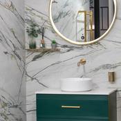Deluxe Calacatta Green 3D Marble Effect Porcelain Tile 60x120cm Matt image