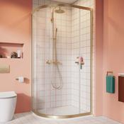 Crosswater Clear 6 Quadrant Shower Door - Brushed Brass
