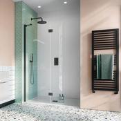 Crosswater Design 1400mm Matt Black Walk In Easy Access Shower Enclosure