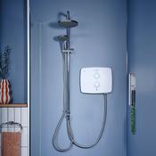Triton T90ER DuElec White 9kW Dual Pumped Electric Shower with Rainfall Overhead and Handset