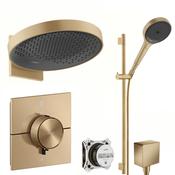 Axor Showerselect ID 2 Outlet Shower Valve with Rainfinity 360 Overhead &amp; Slide Rail Kit - Brushed Bronze