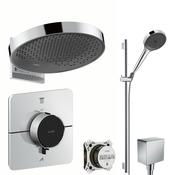 Axor Showerselect ID 2 Outlet Shower Valve with Rainfinity 360 Overhead &amp; Slide Rail Kit - Chrome