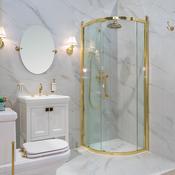 Burlington Classique Quadrant Sliding Shower Door - Gold image