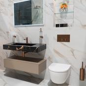Deluxe Calacatta Oro Marble Effect Porcelain Tile 60x120cm Gloss