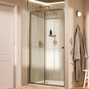 Crosswater Clear 6 Neue Sliding Shower Door &amp; Side Panel - Brushed Nickel