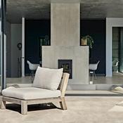 Casual Life Champagne Ribbed Stone Effect Porcelain Tile 60x120cm Matt image
