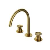 Cobber 3 Hole Deck Mounted Basin Mixer Tap with Wheel Handles image