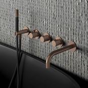 Cobber 5 Hole Wall Mounted Bath Filler with Spout &amp; Handset image