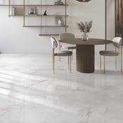 Dahlia White Marble Effect Porcelain Tile 60x120cm Polished image