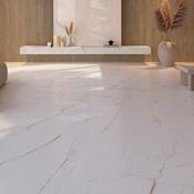 Dual White Marble Effect Porcelain Tile 60x120cm Polished