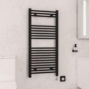 Madrid Dry Element Electric Heated Towel Rail With On &amp; Off Button 1100x500mm - Matt Black