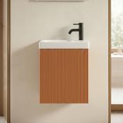 Florence 460mm Fluted Wall Mounted Cloakroom Vanity Unit With Ceramic Basin