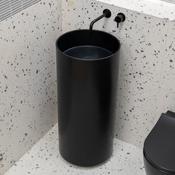 Granlusso™ Amalfi Cylinder Freestanding Stone Basin - Matt Black