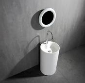 Granlusso™ Toscano Cylinder Freestanding Stone Basin - Matt White