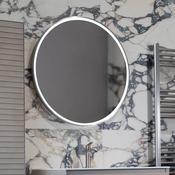 Granlusso Rocco Round LED Mirror with Brushed Stainless Steel Effect Frame