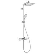 Hansgrohe Dual Outlet Thermostatic Exposed Bar Valve with Crometta E 240 Rigid Riser Kit - Chrome
