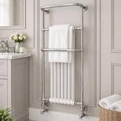 Heritage Cabot Wall Mounted Heated Towel Rail &amp; Valves - Chrome