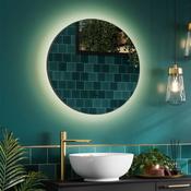 HiB Arcane Round LED Illuminated Fog Free Mirror - Black
