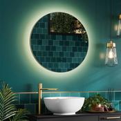 HiB Arcane Round LED Illuminated Fog Free Mirror - Brushed Brass