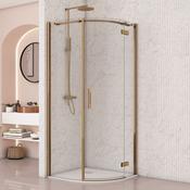 Image i9 Hinged Quadrant Single Shower Door - Brushed Brass
