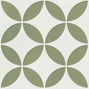Mayari Green Petals 3D Pattern Porcelain Tile 22x22cm Matt