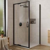 Merlyn 6 Series Sleek Infold Shower Door With Side Panel - Matt Black