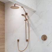 Speciale Dual Outlet Thermostatic Shower Valve with Slide Rail Handset and 250mm Overhead - Warm Bronze Brushed