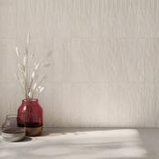 Trace White Plain Porcelain Tile 6x30cm Matt
