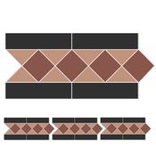 Victorian Black And Klinker Pattern Border Tile - Sold by Sheet image