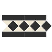 Victorian Black And White Pattern Border Tile - Sold by Sheet