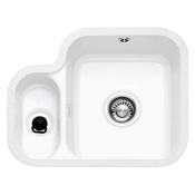 Franke Villeroy &amp; Boch 1.5 Bowl Undermount Ceramic Kitchen Sink with Waste - 545x440mm - Gloss White image