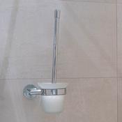 Deluxe Georgia Frosted Glass Toilet Brush Holder image
