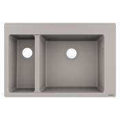 Hansgrohe S51 1.5 Bowl Granite Composite Kitchen Sink - Concrete Grey