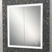 HiB Vanquish Recessed 2-Door LED Mirror Cabinet With Charging Sockets