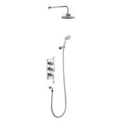 Burlington Trent Thermostatic Dual Outlet Shower Valve With Handset - Chrome