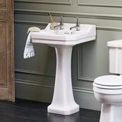 Burlington Edwardian Rectangular White Basin With Standard Pedestal image