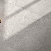 Cluny Silver 4D Shaped Stone Effect Porcelain Tile 100x100cm Matt image