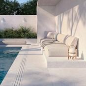 Cluny White 4D Shaped Stone Effect Porcelain Tile 100x100cm Matt image