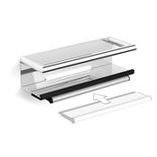 HiB Multi Feature Shower Shelf With Grab Bar &amp; Magnetic Squeegee