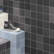 Rubik Anthracite Square Porcelain Tile 12x12cm Matt image