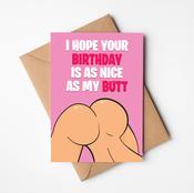Nice Ass Birthday Card | Design Gaff | Ireland image