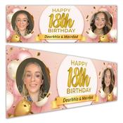 Pink and Gold Birthday Banner |  image