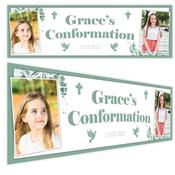 Sage Greeen Confirmation Banner | Design Gaff | Monaghan