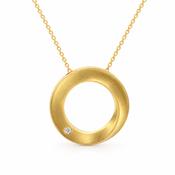 18ct yellow gold Mobius and diamond pendant