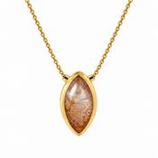 18ct yellow gold cabochon Zircon pendant