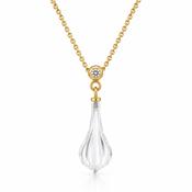 Rock Crystal and Diamond 9ct gold Pendant